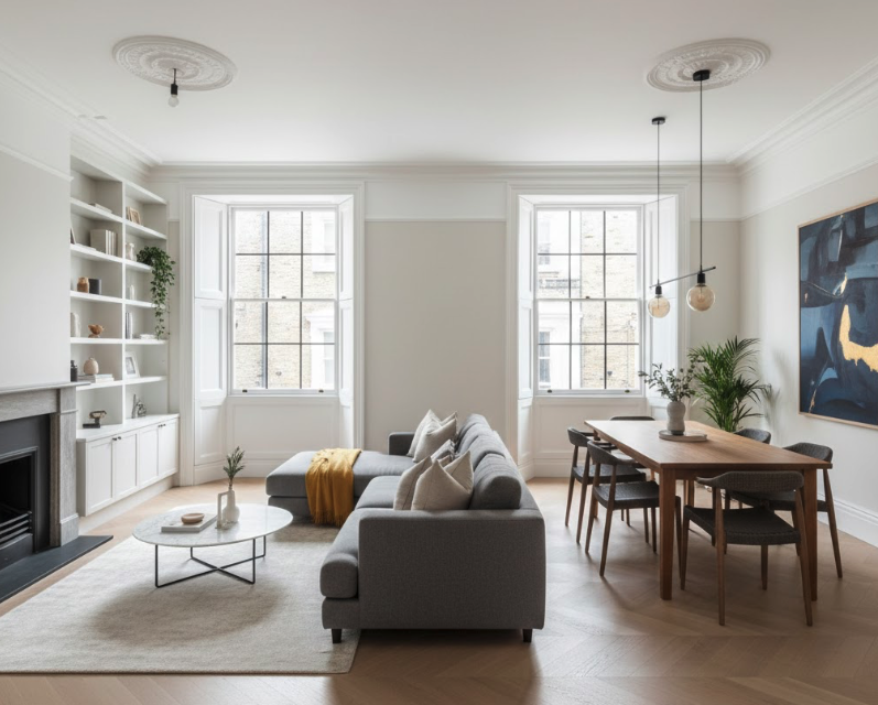 Finished living room