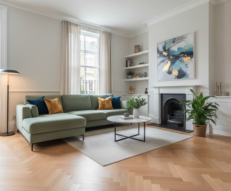 Hallway with new flooring